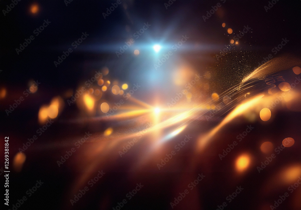 Aufkleber a bright, warm glow radiates from the center of the image, illuminating the darkness with a scatteri