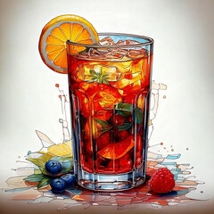 Glass Shaped 3D Style of Orange Juice 