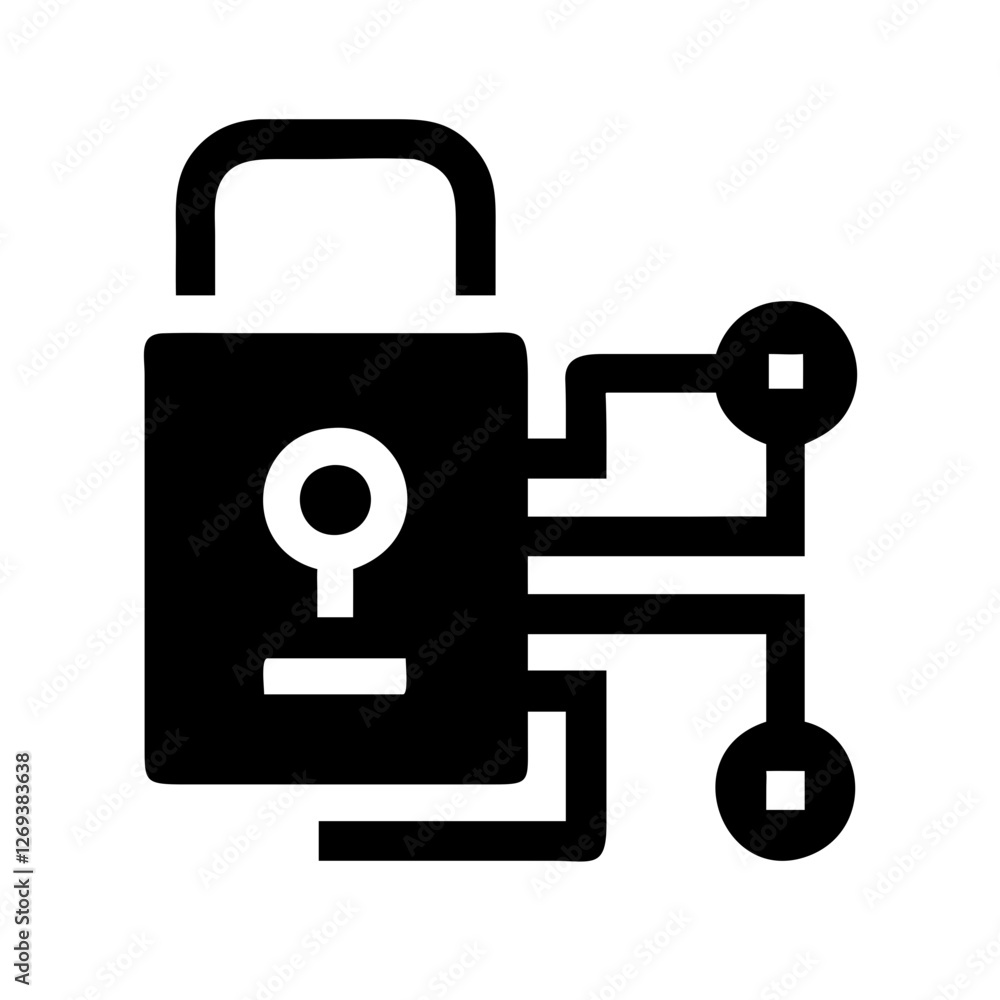 Aufkleber clean encryption icon vector - minimalist symbol for decentralized security privacy