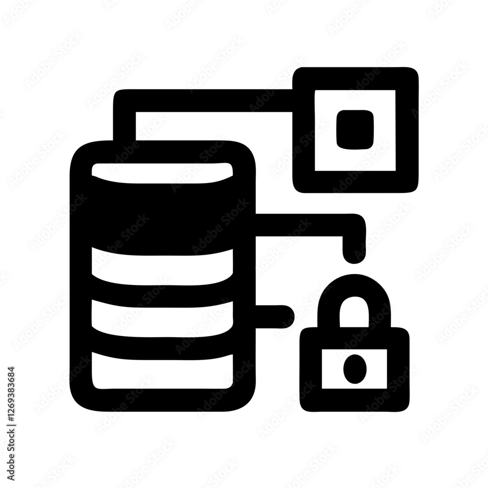 Poster clean encryption icon vector - minimalist symbol for decentralized security privacy