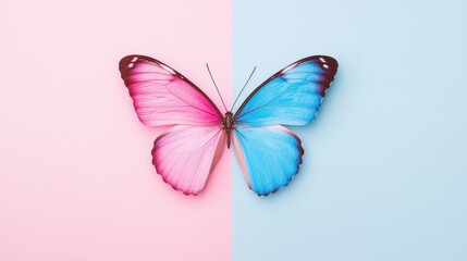 Transgender Day of Visibility concept. Vibrant Butterfly Emerging from Conceptual Backdrop
