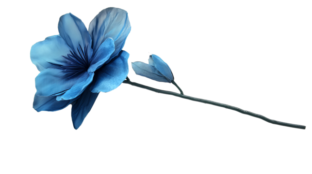 Blue Flower with Long Stem - Elegant Floral Design for Home Decor, Weddings, and Greeting Cards