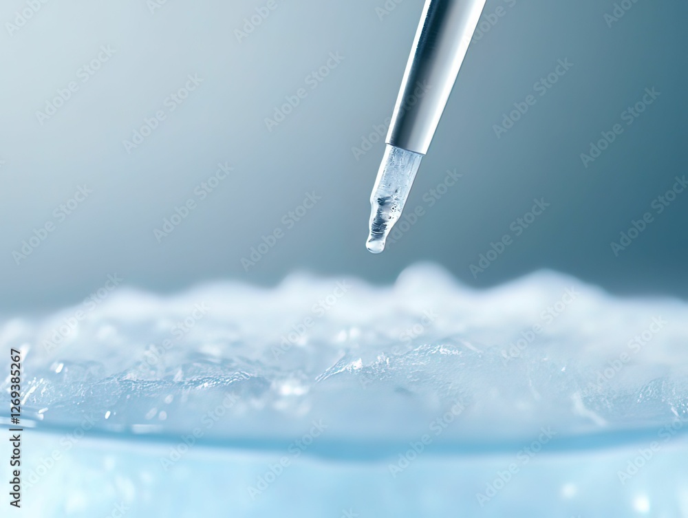 Poster cryosurgery device in action focused cold application on ice laboratory setting scientific procedure
