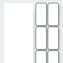 Smartphones And Blank Web Screen For Showcasing Mobile and Web Site Design. Vector Illustration