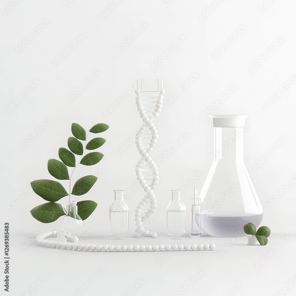 Poster crispr experiment demonstrating dna strand setup in a lab environment science displaying genetic eng