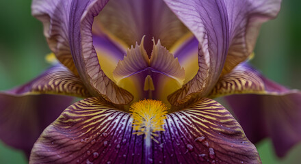 A close-up of a blooming iris flower