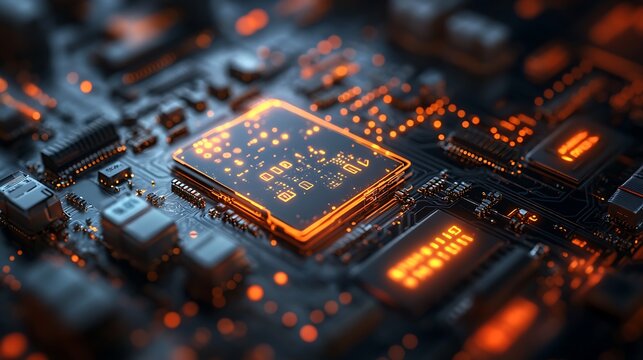 Digital storefront interface with glowing logistics and payment processing symbols