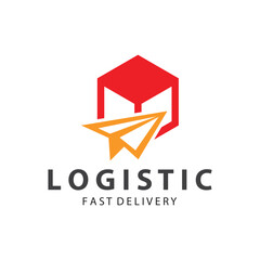 Logistic box logo  delivery logo  fast delivery template design and simple design