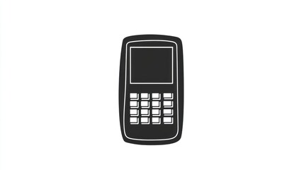 Simple black handheld calculator icon
