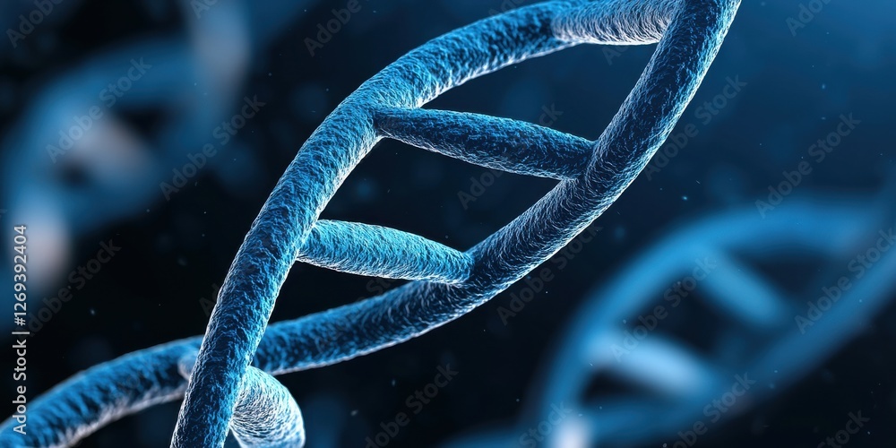 Poster a close-up view of a dna double helix structure, showcasing its intricate design and molecular detai