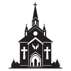 Church Silhouettes Vector
