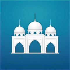 Illustration of a mosque for decorative ornaments in Islamic designs