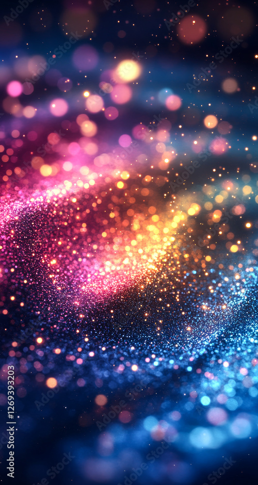 Aufkleber colorful lights form patterns. colorful sparkling lights blend together, forming an abstract pattern