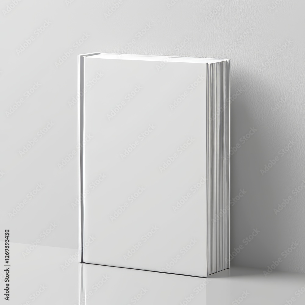Poster 3d render illustration of a front cover of a magazine on a gray background with soft shadows.
