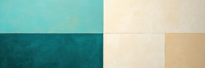 Fototapeta premium Abstract textured wall with teal beige and cream colors