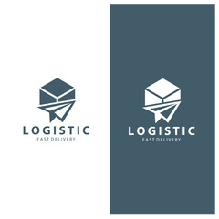 Logistic box logo  delivery logo  fast delivery template design and simple design