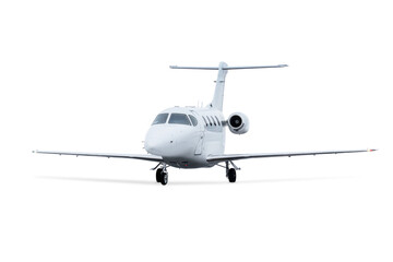 White modern executive airplane isolated