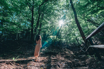 森と女性