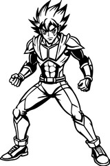 Obraz premium Anime colouring pages, Super hero colouring page for kids, coloring pages for kids