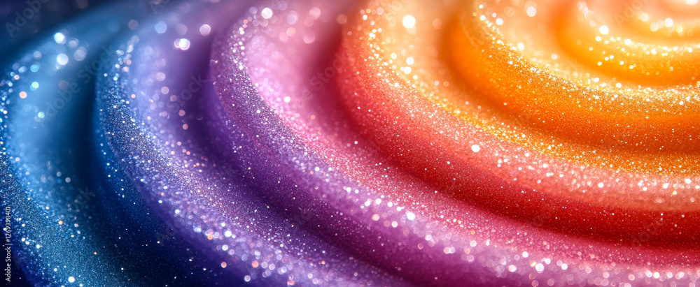 Poster sparkling colorful light waves. vibrant waves of color and sparkle create a mesmerizing display, sho