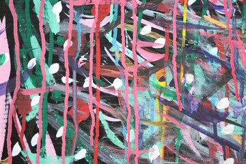 Abstract Expressionism: A vibrant explosion of color and texture, this dynamic artwork features bold brushstrokes, drips, and splashes of paint in a chaotic yet harmonious composition. 