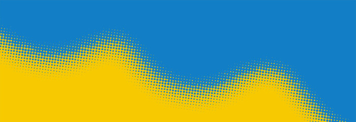 Bright blue and yellow pop art retro background with halftone in comics style, vector illustration EPS10
