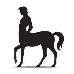 Battle-ready Centaur silhouette symbolizing ancient combat skills - Centaur illustration - Centaur vector - mythical creature silhouette
