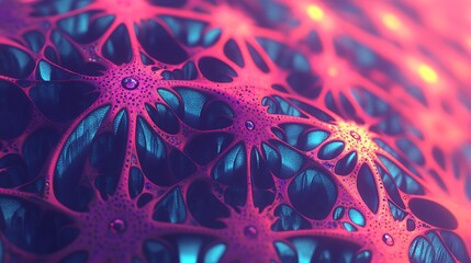 Abstract Pink And Teal Organic Network Structure