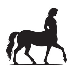 Myths and legends Centaur silhouette capturing ancient battles - Centaur illustration - Centaur vector - mythical creature silhouette
