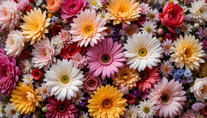 Bouquet of colorful flowers background