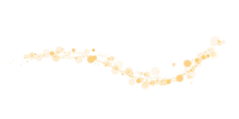 Yellow curved light line, rope, spiral, tape. Smooth festive yellow line with light effects. Light yellow Twirl. Curve light effect of yellow line. PNG.