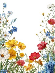 dainty wildflowers as a frame border