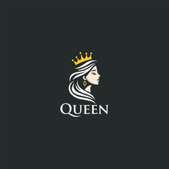 queen logo design vector illustration