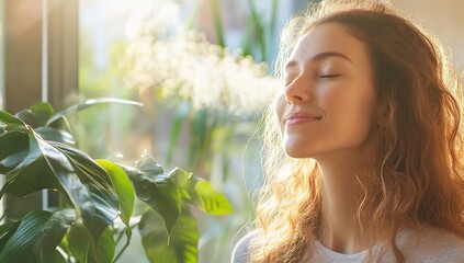 Woman facial steaming; healthy skin; home spa; wellness; natural beauty