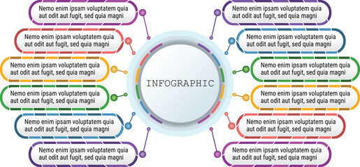 12 Tab Vector Illustration for Editable