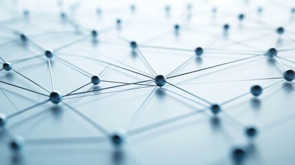 Intricate network of connected nodes and lines on light surface