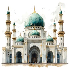 Illustration of a beautiful Muslim place of worship, a mosque.
