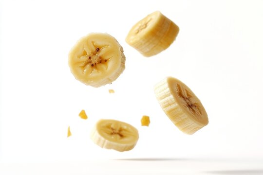 sliced bananas hovering