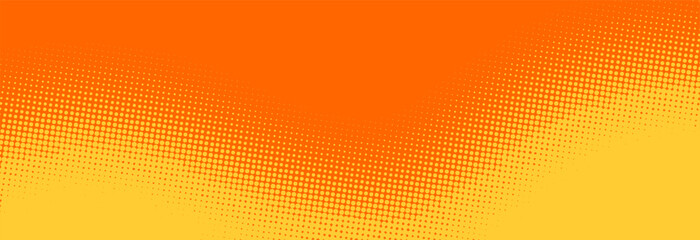 Bright orange and yellow pop art retro background with halftone in comics style, vector illustration EPS10