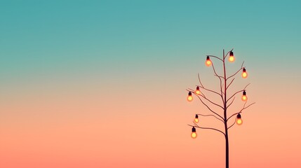 Fototapeta premium Serene sunset lighting display outdoor setting nature photography tranquil environment wide angle view aesthetic concept