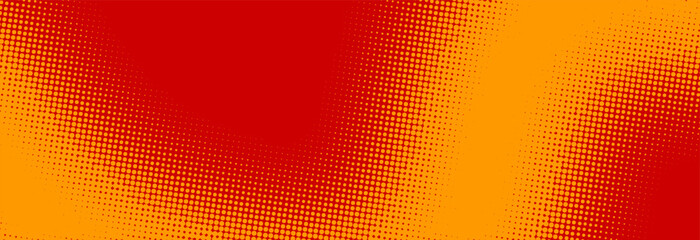 Modern orange and red pop art background with halftone dots in comic style, vector illustration EPS10