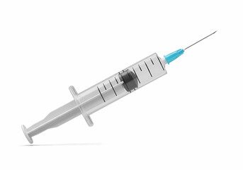 Fototapeta premium Medical Syringe on White Background