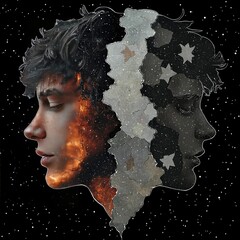 Dual Nature A Cosmic Portrait of Inner Conflict