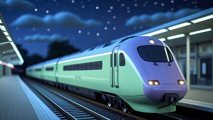 Naklejka premium train, model train, toy train, electric train, high speed train, pastel, focus, train scene, black, white, railroad tracks, station, train station, train, travel, tourism, leisure, 3d, toy, background