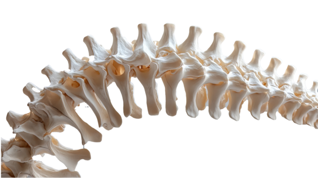 Detailed Human Spine Bone Structure - Anatomical Illustration for Medical, Educational, and Health Uses