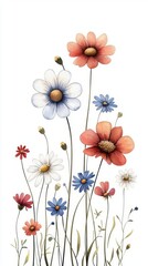 A vibrant bouquet of colorful flowers showcasing a blend of blooms, perfect for nature-themed designs and floral aesthetics.