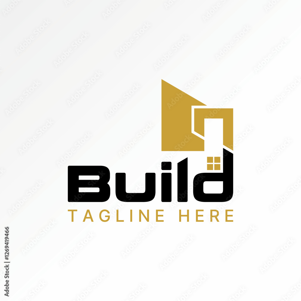 Aufkleber logo design graphic concept creative premium vector stock image sell text word build font window bui