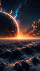 Fototapeta premium Abstraktion Das Licht der Illusionen 9х16. Hintergrund für das Design 1.