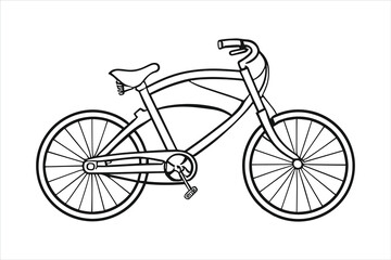 Bicycle icon, A basic outline of different bicycle, perfect for young children to color, coloring page for kids