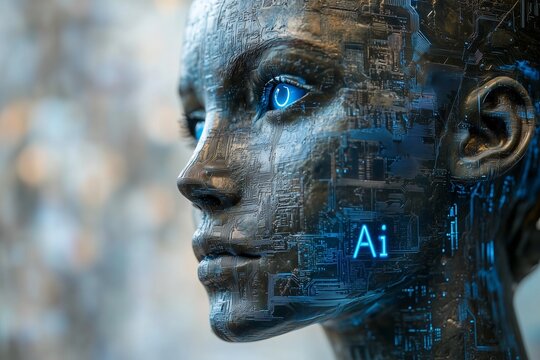 Futuristic AI Human, Artificial Intelligence Technology, Quantum Mind